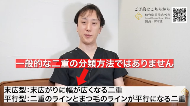 末広型二重と平行型二重の誤った解釈